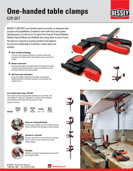 One-Handed Table Clamps EZR-SET