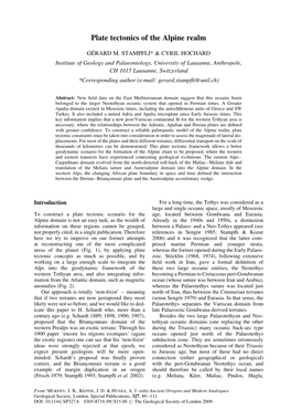 Plate Tectonics of the Alpine Realm