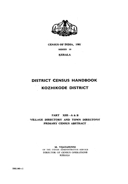 District. Census Handbook Kozhikode District