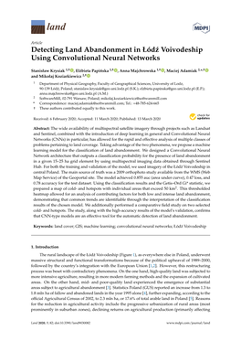 Detecting Land Abandonment in Łód´Z Voivodeship Using Convolutional