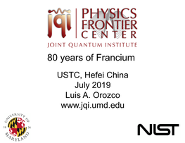 80 Years of Francium