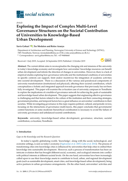 Exploring the Impact of Complex Multi-Level Governance Structures on the Societal Contribution of Universities to Knowledge-Based Urban Development