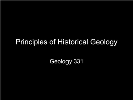 Principles of Historical Geology