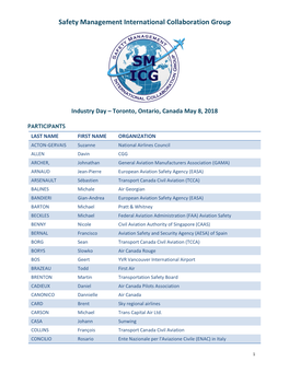 Safety Management International Collaboration Group