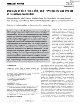 Structure of Thin Films of [6] and [7]Phenacene and Impact of Potassium Deposition