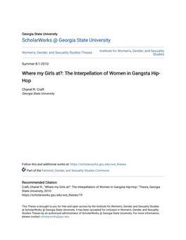 The Interpellation of Women in Gangsta Hip-Hop." Thesis, Georgia State University, 2010