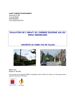 Evaluation De L'impact De L'energie Eolienne Sur Les Biens Immobiliers