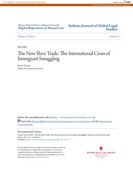 The New Slave Trade: the International Crisis of Immigrant Smuggling