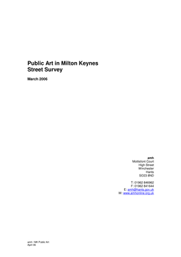 Public Art in Milton Keynes Street Survey