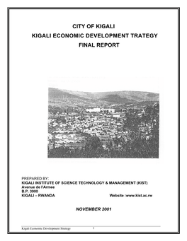 City of Kigali : Kigali Economic Development Trategy Final Report