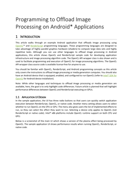 Programming to Offload Image Processing on Android* Applications