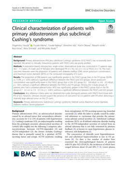 Clinical Characterization of Patients with Primary Aldosteronism Plus