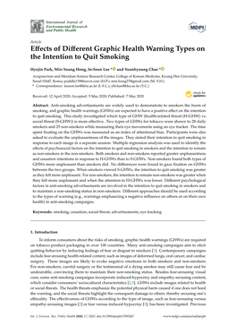 Effects of Different Graphic Health Warning Types on the Intention To