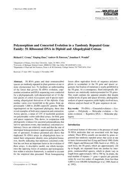 Polymorphism and Concerted Evolution in a Tandemly Repeated Gene Family: 5S Ribosomal DNA in Diploid and Allopolyploid Cottons