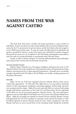 Names from the War Against Castro