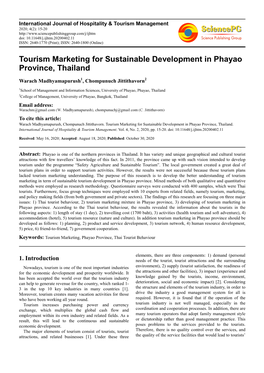 Tourism Marketing for Sustainable Development in Phayao Province, Thailand