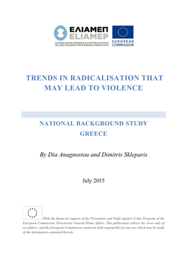 Trends in Radicalisation That May Lead to Violence
