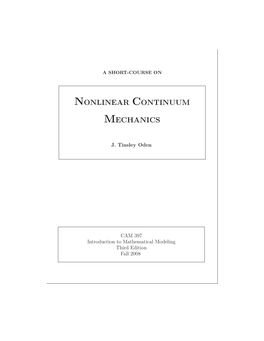 Nonlinear Continuum Mechanics