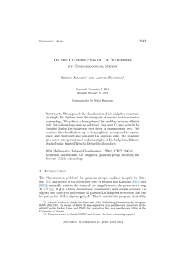 On the Classification of Lie Bialgebras by Cohomological Means