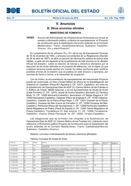 Anuncio 14103 Del BOE Núm. 57 De 2018