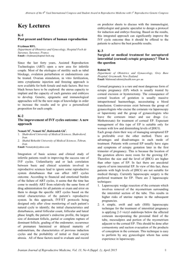 Key Lectures Embryologist and Genetic Specialist to Design a Protocol for Induction and Embryo Freezing