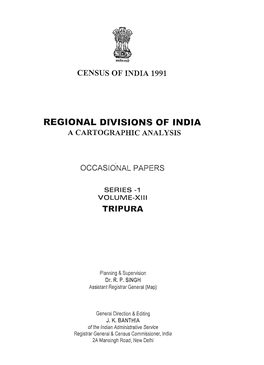 Regional Divisions of India a Cartographic Analysis,Vol-XIII