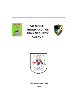 547 Signal Troop and the Army Security Agency