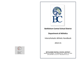 Bethlehem Central School District Department of Athletics Interscholastic Athletic Handbook 2014-15