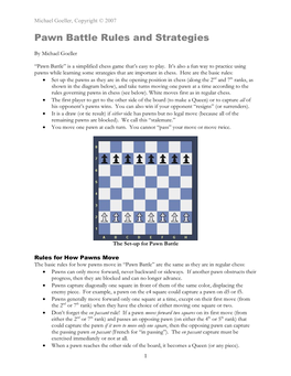 Pawn Battle Rules and Strategies