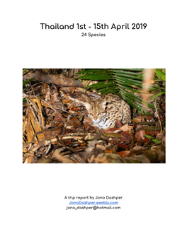 Thailand Mammals April 2019