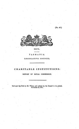 Charitable Institutions Report of Royal Commission (Legislative Council)