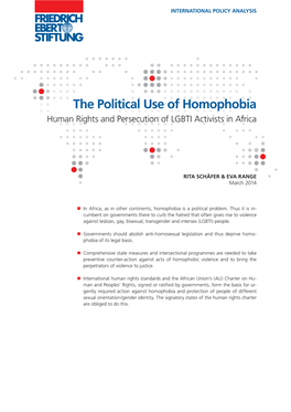 The Political Use of Homophobia Human Rights and Persecution of LGBTI Activists in Africa