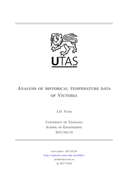 Analysis of Historical Temperature Data of Victoria