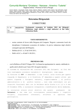 “Orvietano - Narnese - Amerino -Tuderte” Regione Umbria – Province Di Terni E Perugia