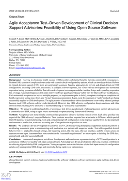 Agile Acceptance Test–Driven Development of Clinical Decision