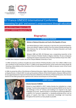 G7 France-UNESCO International Conference