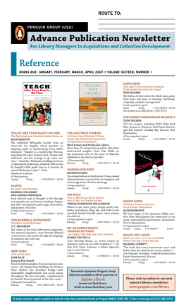 Advance Publication Newsletter Reference