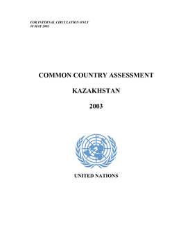 Common Country Assessment Kazakhstan 2003