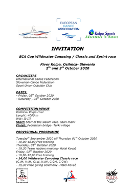 ECA Cup Wildwater Canoeing / Classic and Sprint Race River Kolpa