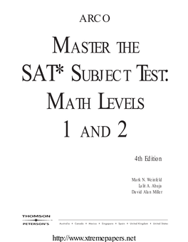 Master the Sat* Subject Test: Math Levels 1 and 2