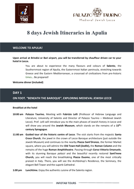 8 Days Jewish Itineraries in Apulia