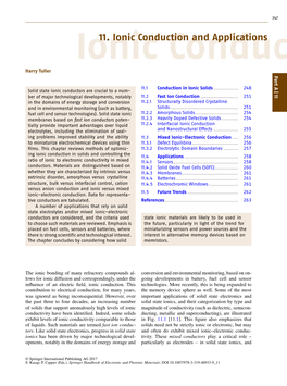 11. Ionic Conduction and Applications