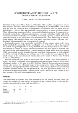 SCOTTISH COINAGE in the FIRST HALF of the FOURTEENTH CENTURY N.M.Mcq