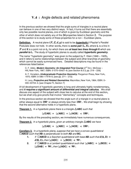 V.4 : Angle Defects and Related Phenomena