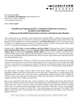 Bashing Mushrooms Press Release