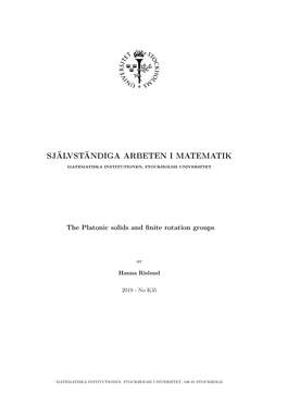 The Platonic Solids and Finite Rotation Groups