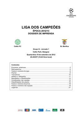 Liga Dos Campeões Época 2012/13 Dossier De Imprensa