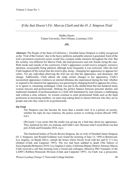 If the Suit Doesn't Fit: Marcia Clark and the O. J. Simpson Trial
