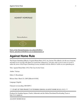 Against Home Rule 1