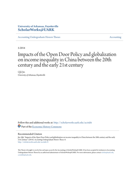 Impacts of the Open Door Policy and Globalization on Income Inequality